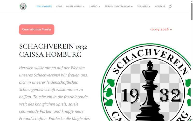 schachverein-homburg-erbach.de Live Website Screenshot